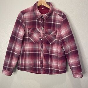 Free Country Reversible Pink Plaid Snap-Front Utility Jacket